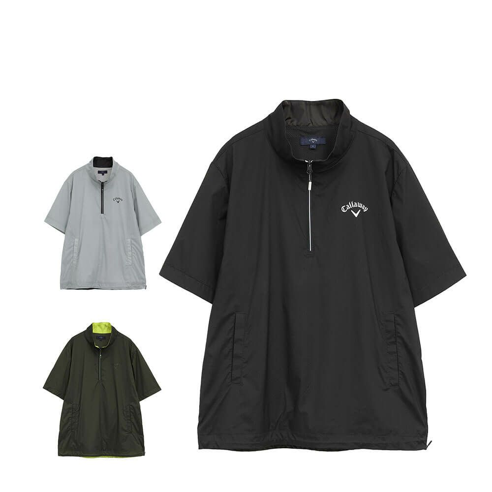 キャロウェイ Callaway　メンズ ストレッチ ミニリップ ハーフジップ 半袖 ブルゾン C25216100　2025年モデル 詳細1