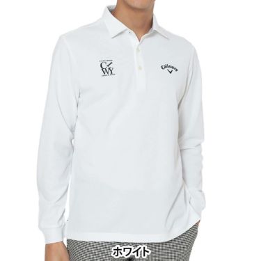 キャロウェイ Callaway　メンズ 鬼鹿の子 長袖 ポロシャツ C25233100　2025年モデル ホワイト
