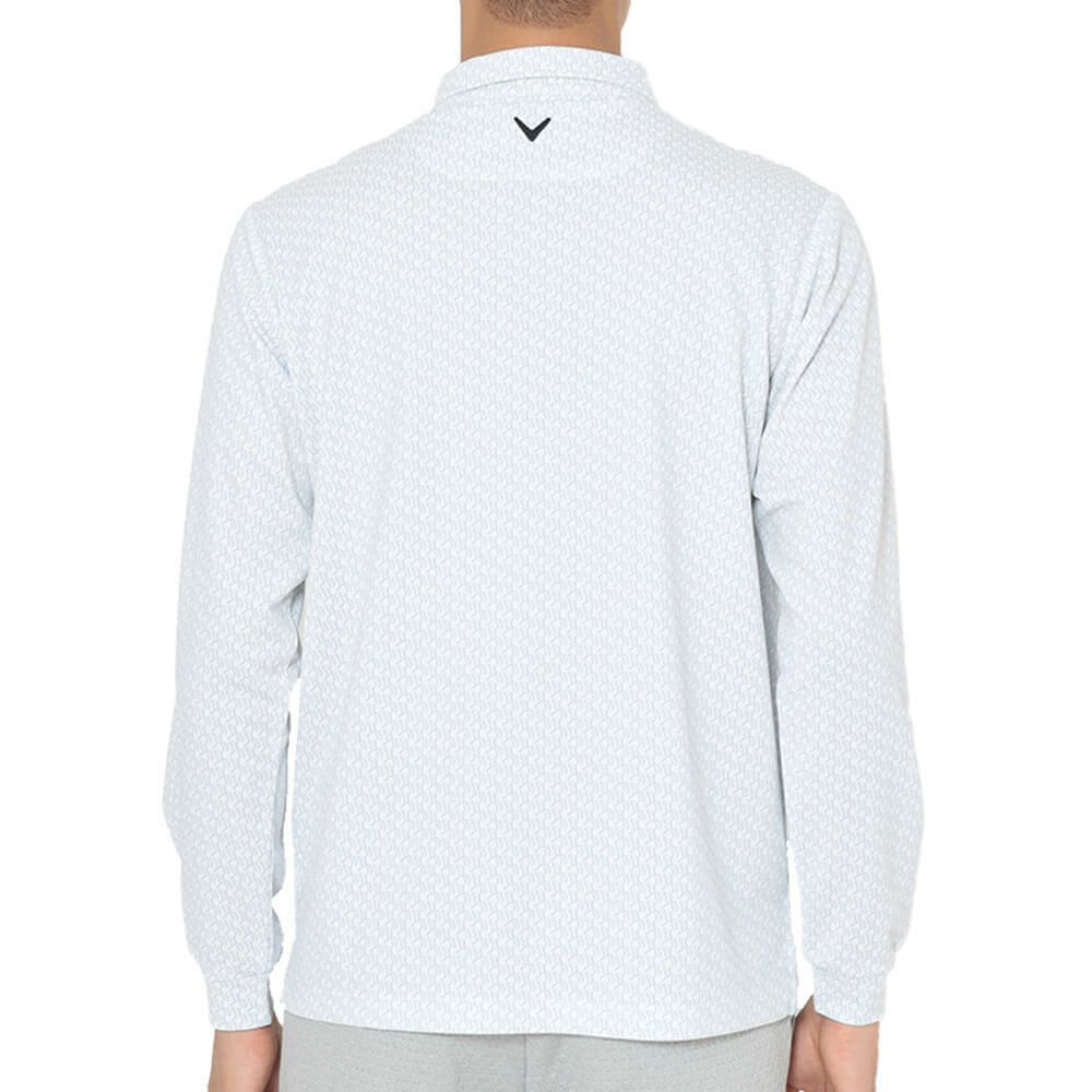 キャロウェイ Callaway　メンズ ロゴプリント 鬼鹿の子 長袖 ポロシャツ C25233107　2025年モデル 詳細2