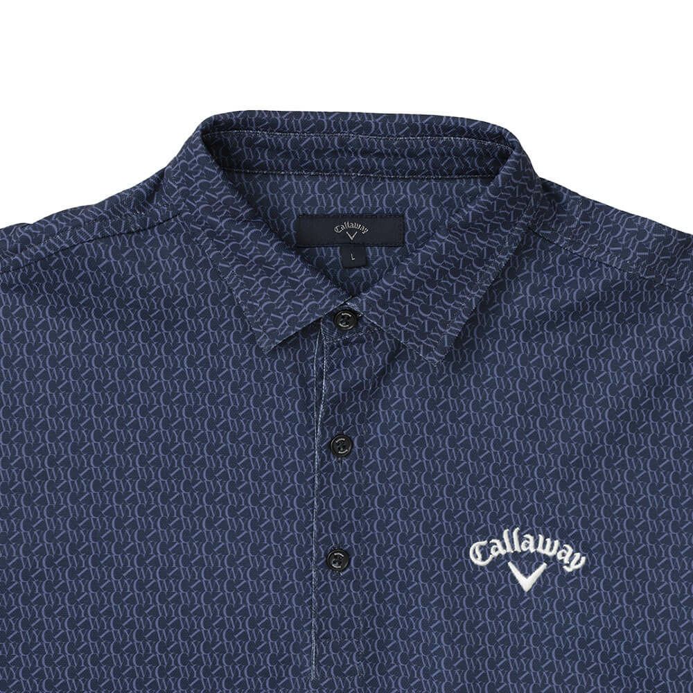キャロウェイ Callaway　メンズ ロゴプリント 鬼鹿の子 長袖 ポロシャツ C25233107　2025年モデル 詳細7