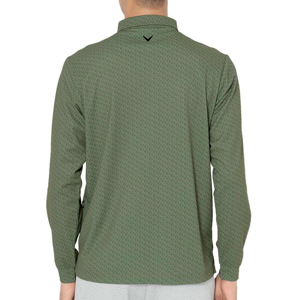 キャロウェイ Callaway　メンズ ロゴプリント 鬼鹿の子 長袖 ポロシャツ C25233107　2025年モデル 詳細8