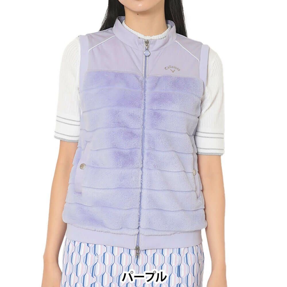 キャロウェイ Callaway　レディース スターストレッチ ファー ベスト C25216201　2025年モデル パープル