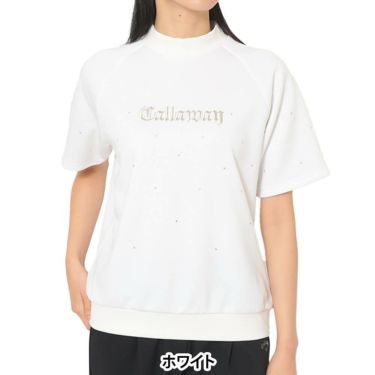 キャロウェイ Callaway　レディース 半袖 クルーネック スウェット C25217200　2025年モデル ホワイト