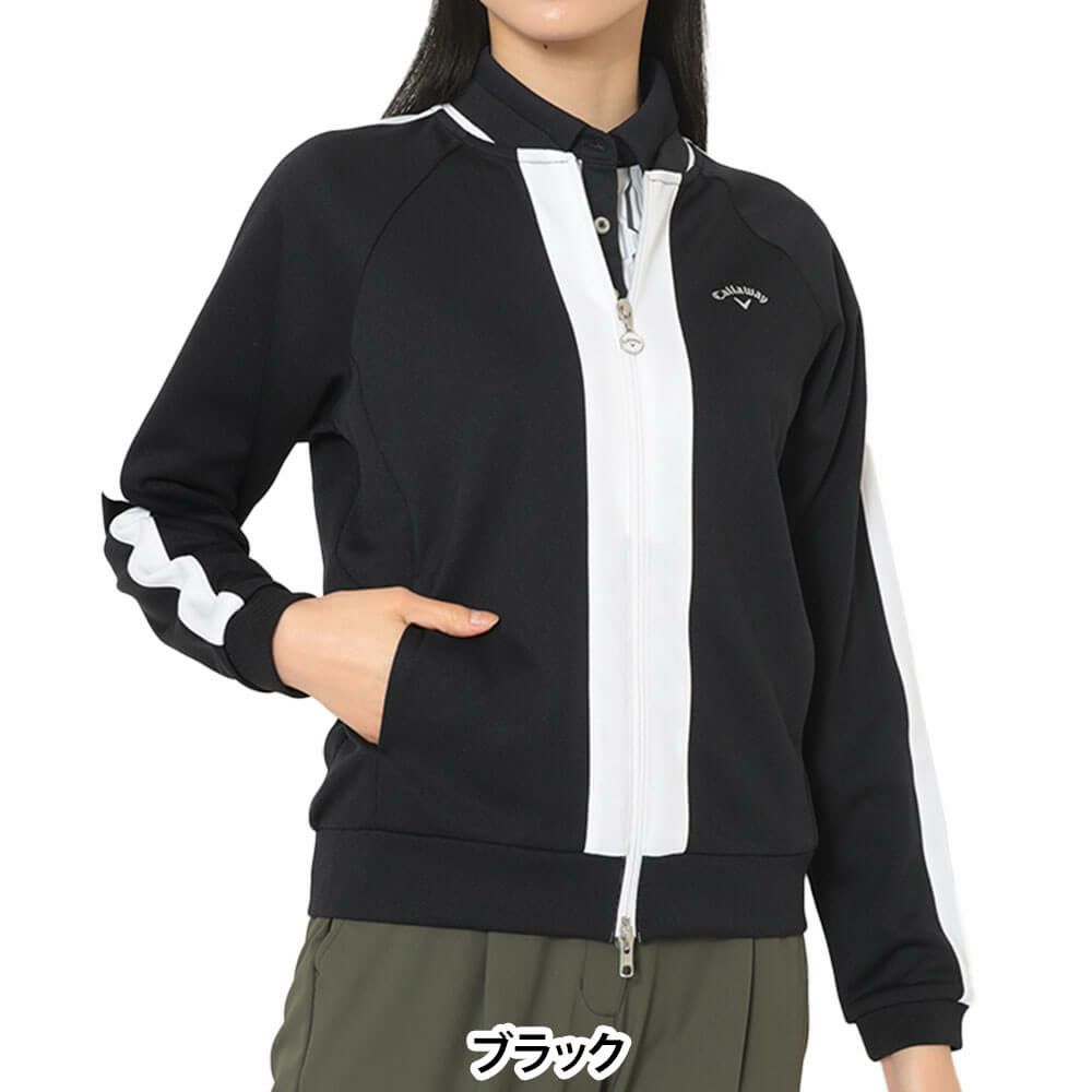 キャロウェイ Callaway　レディース ダブルニット 長袖 フルジップ スウェット C25217202　2025年モデル ブラック