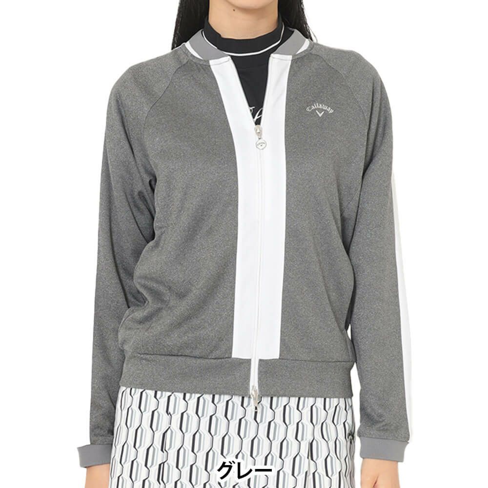キャロウェイ Callaway　レディース ダブルニット 長袖 フルジップ スウェット C25217202　2025年モデル グレー