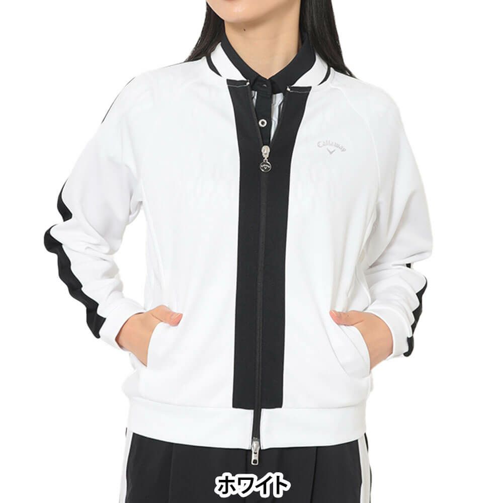 キャロウェイ Callaway　レディース ダブルニット 長袖 フルジップ スウェット C25217202　2025年モデル ホワイト