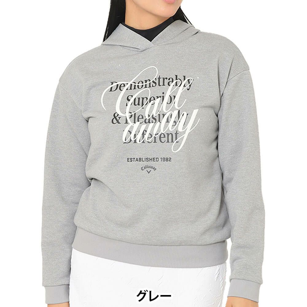 キャロウェイ Callaway　レディース 長袖 プルオーバー スウェット パーカー C25217204　2025年モデル グレー
