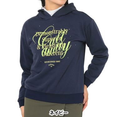 キャロウェイ Callaway　レディース 長袖 プルオーバー スウェット パーカー C25217204　2025年モデル ネイビー