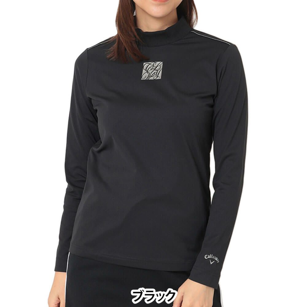 キャロウェイ Callaway　レディース スムース 長袖 モックネック シャツ C25233201　2025年モデル ブラック 詳細1