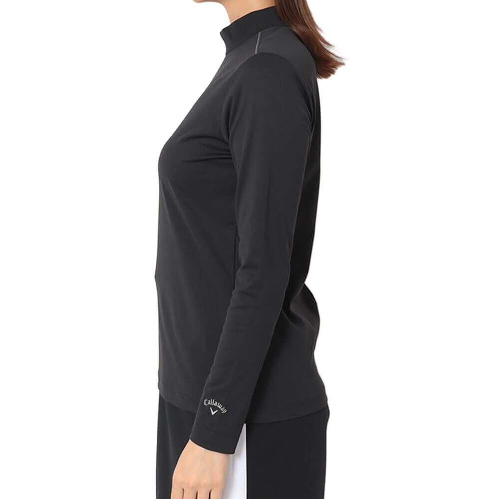 キャロウェイ Callaway　レディース スムース 長袖 モックネック シャツ C25233201　2025年モデル ブラック 詳細3