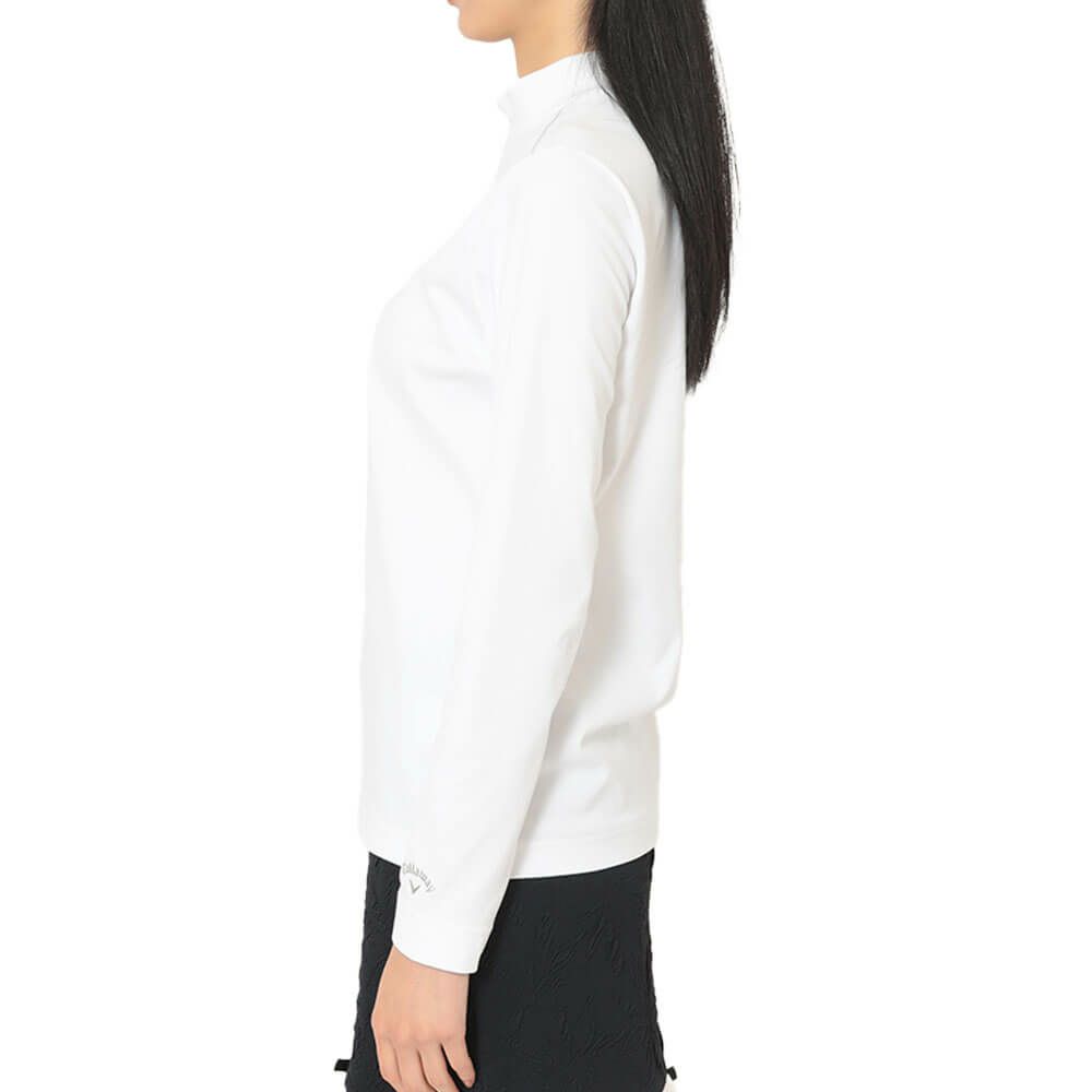 キャロウェイ Callaway　レディース スムース 長袖 モックネック シャツ C25233201　2025年モデル ホワイト 詳細3