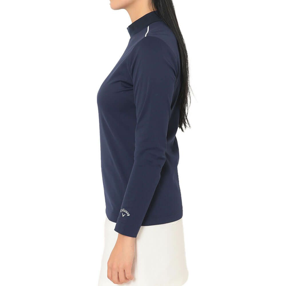 キャロウェイ Callaway　レディース スムース 長袖 モックネック シャツ C25233201　2025年モデル ネイビー 詳3