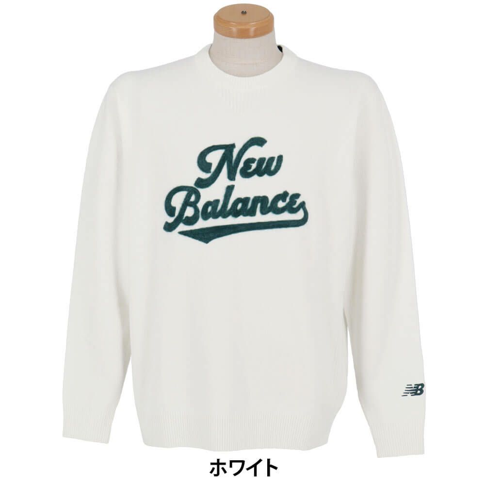 ニューバランスゴルフ　メンズ 天竺編×ロゴニードルパンチ 長袖 クルーネック ニット セーター 012-5270006　2025年モデル 詳細1 詳細10