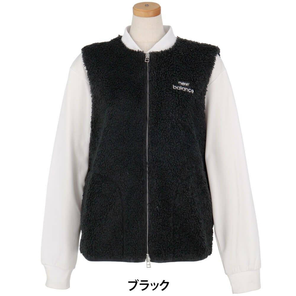 ニューバランスゴルフ　レディース クラッシュボア フルジップ ベスト 012-5258501　2025年モデル 詳細1 詳細2