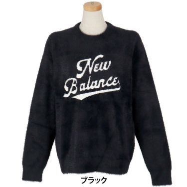 ニューバランスゴルフ　レディース 天竺編×ロゴダブルジャカード 長袖 クルーネック ニット セーター 012-5270504　2025年モデル 詳細1 詳細2