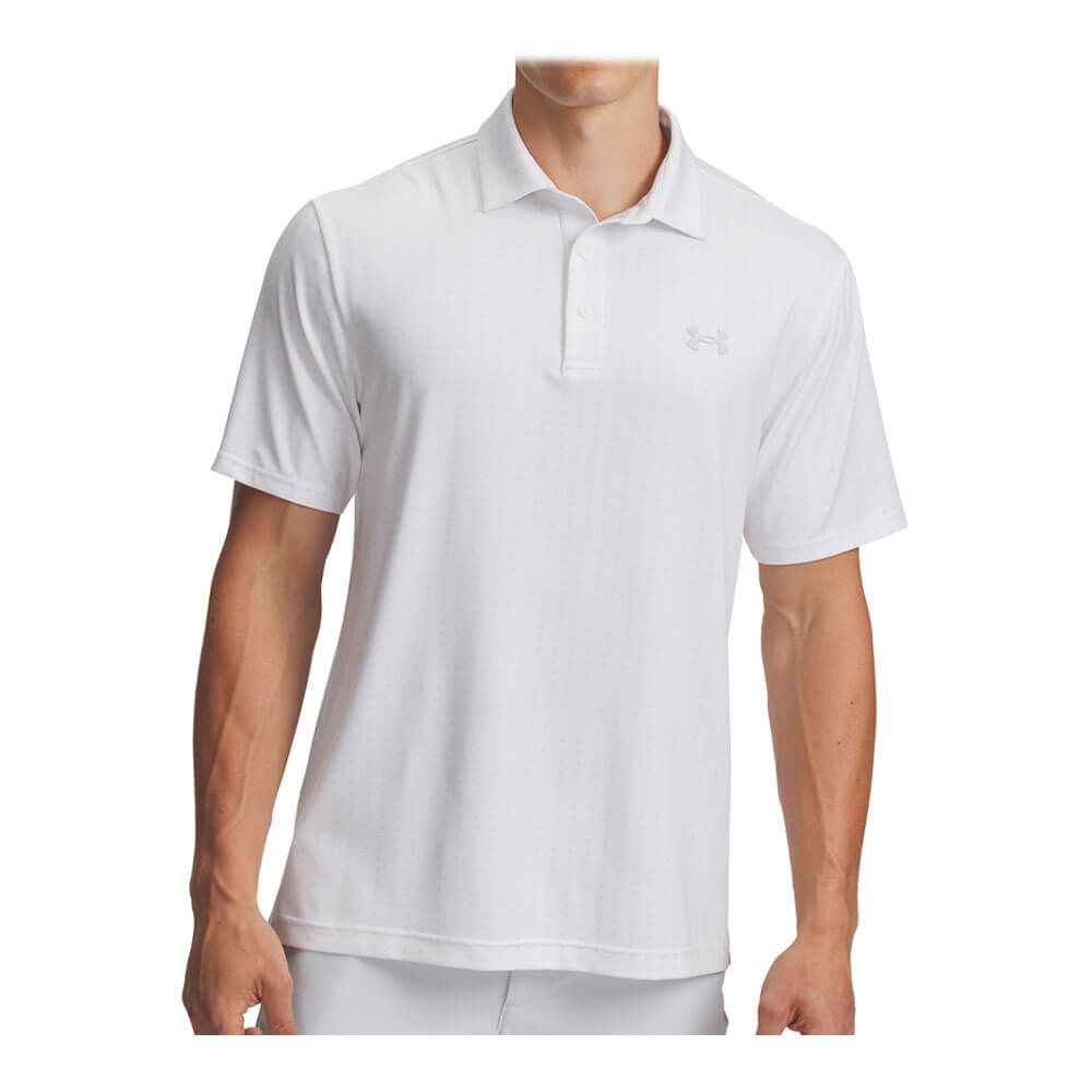 アンダーアーマー UNDER ARMOUR　メンズ UAプレーオフ3.0 プリント 半袖 ポロシャツ 1378677 119 White/Halo Gray　2025年モデル White/Halo-Gray