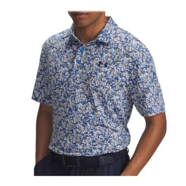 アンダーアーマー UNDER ARMOUR　メンズ UAプレーオフ3.0 プリント 半袖 ポロシャツ 1378677 402 Blue Atlantis/White　2025年モデル Blue-Atlantis/White