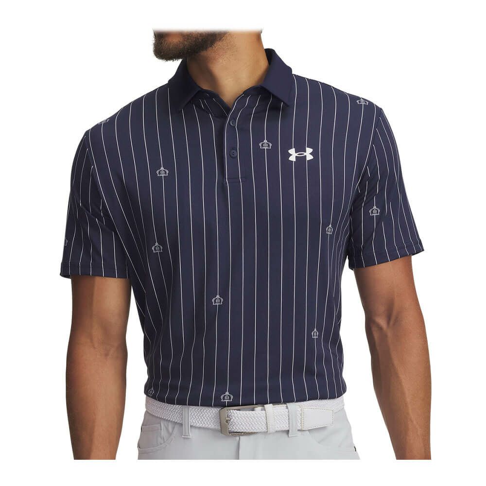 アンダーアーマー UNDER ARMOUR　メンズ UAプレーオフ3.0 プリント 半袖 ポロシャツ 1378677 426 Midnight Navy/White　2025年モデル Midnight-Navy/White