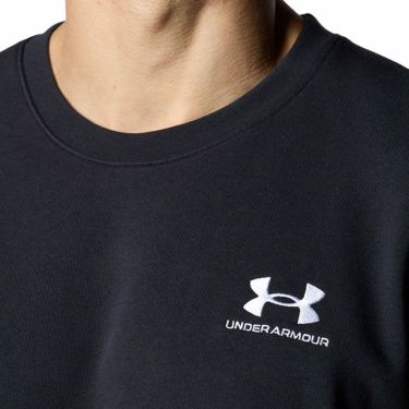 アンダーアーマー UNDER ARMOUR　メンズ UAエッセンシャルテリー 長袖 クルーネック プルオーバー 1384821 002 Black/White　2025年モデル Black/White 詳細3