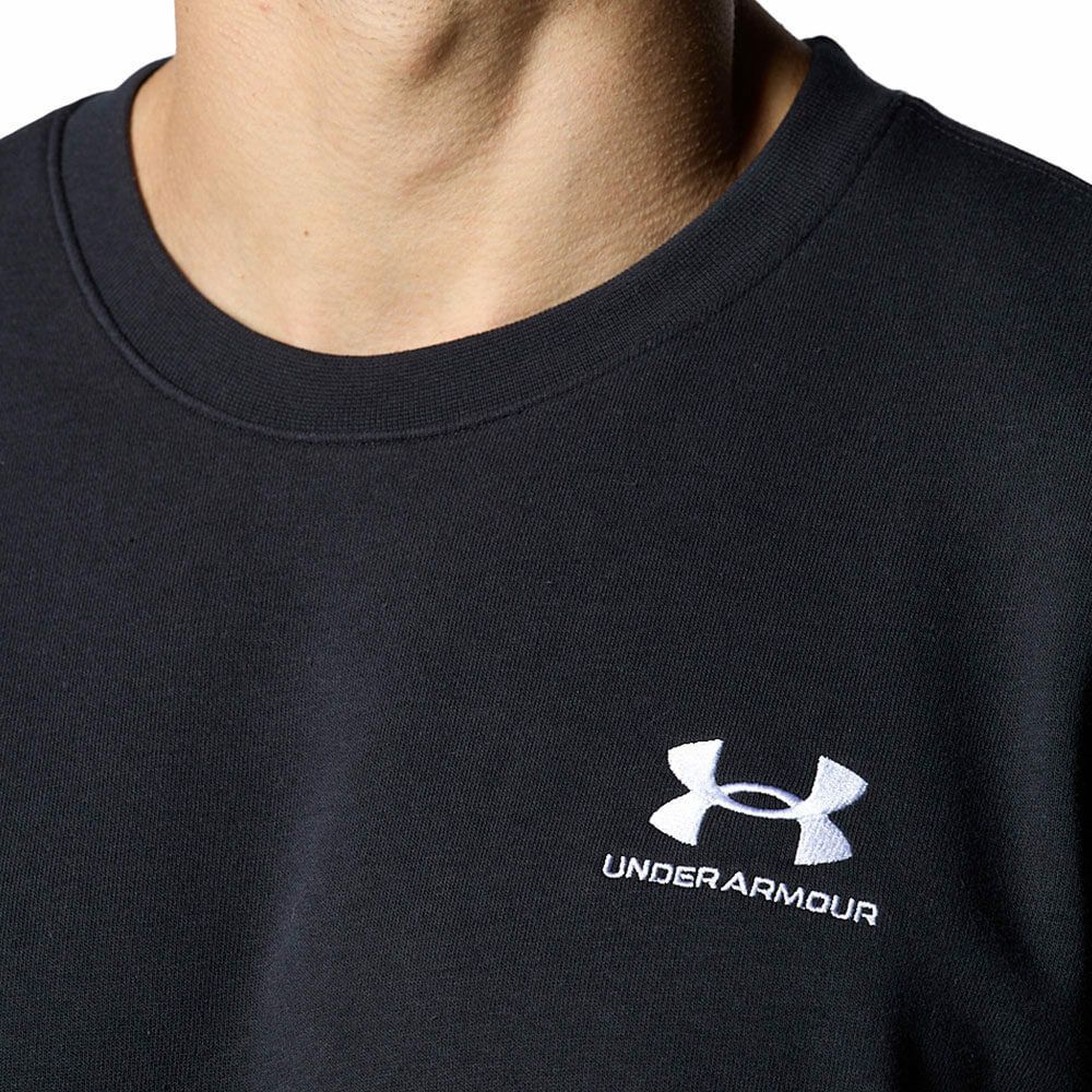 アンダーアーマー UNDER ARMOUR　メンズ UAエッセンシャルテリー 長袖 クルーネック プルオーバー 1384821 002 Black/White　2025年モデル Black/White 詳細3