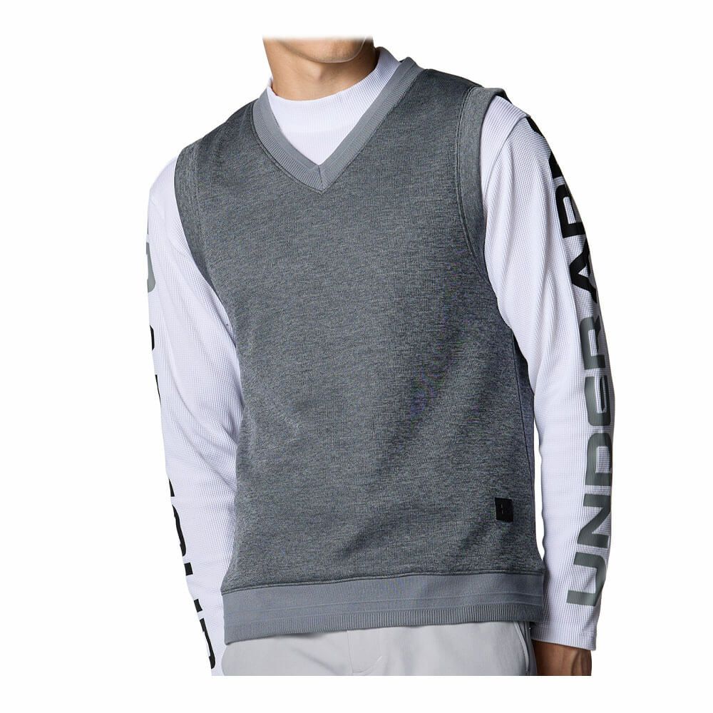 アンダーアーマー UNDER ARMOUR　メンズ UAドライブ ストーム セーターフリース ベスト 6007928 035 Steel/Steel/Black　2025年モデル Steel/Steel/Black