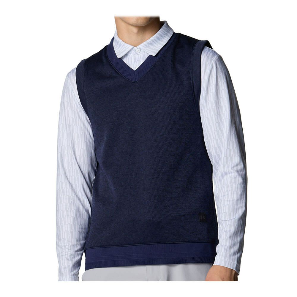 アンダーアーマー UNDER ARMOUR　メンズ UAドライブ ストーム セーターフリース ベスト 6007928 410 Midnight Navy　2025年モデル Midnight-Navy