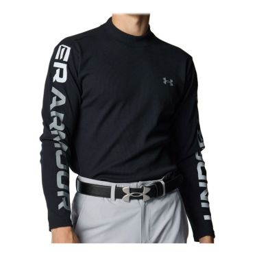 アンダーアーマー UNDER ARMOUR　メンズ UAドライブ ワッフル ロングスリーブ 長袖 モックネック シャツ 6007932 001 Black/Steel　2025年モデル Black/Steel