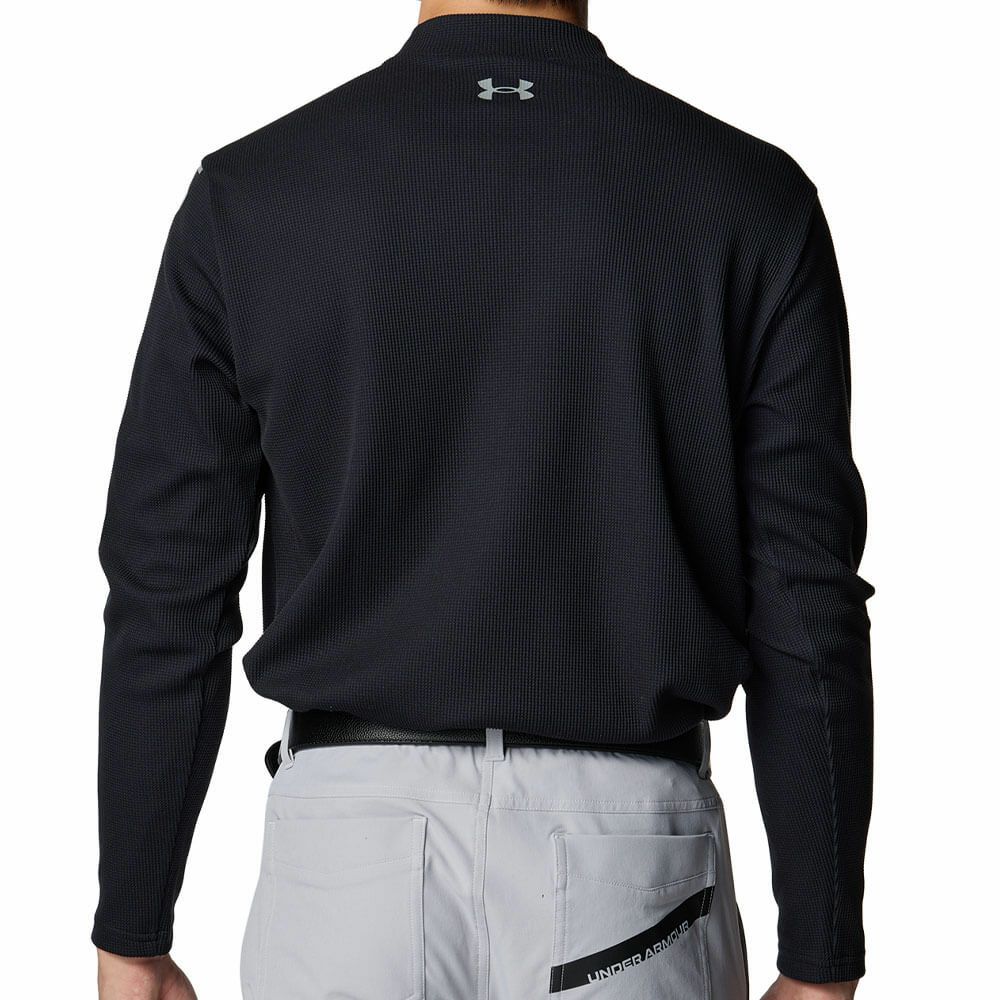 アンダーアーマー UNDER ARMOUR　メンズ UAドライブ ワッフル ロングスリーブ 長袖 モックネック シャツ 6007932 001 Black/Steel　2025年モデル Black/Steel 詳細2