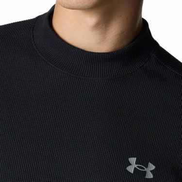 アンダーアーマー UNDER ARMOUR　メンズ UAドライブ ワッフル ロングスリーブ 長袖 モックネック シャツ 6007932 001 Black/Steel　2025年モデル Black/Steel 詳細3