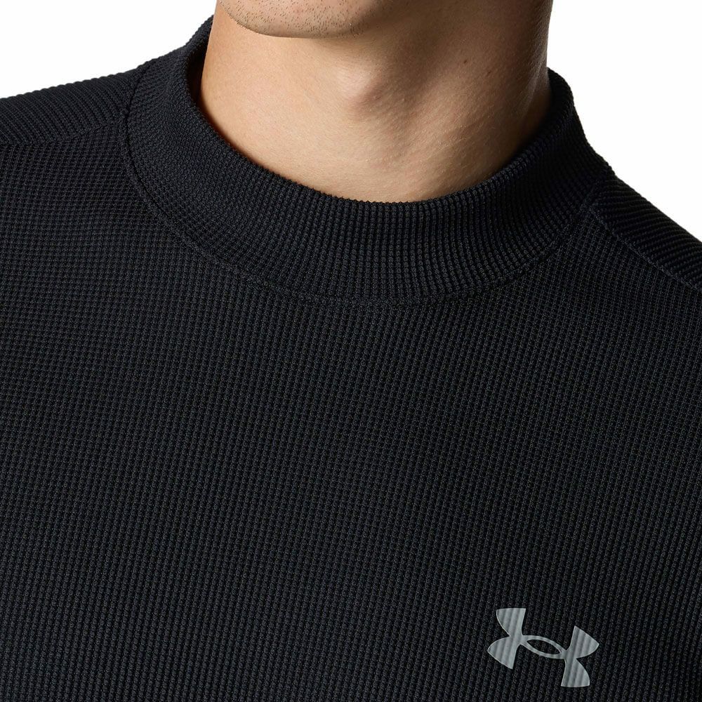 アンダーアーマー UNDER ARMOUR　メンズ UAドライブ ワッフル ロングスリーブ 長袖 モックネック シャツ 6007932 001 Black/Steel　2025年モデル Black/Steel 詳細3