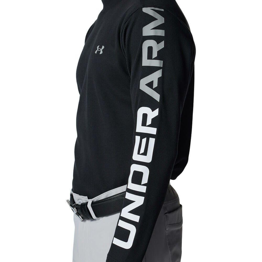 アンダーアーマー UNDER ARMOUR　メンズ UAドライブ ワッフル ロングスリーブ 長袖 モックネック シャツ 6007932 001 Black/Steel　2025年モデル Black/Steel 詳細4