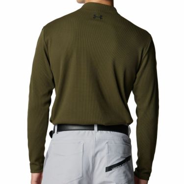 アンダーアーマー UNDER ARMOUR　メンズ UAドライブ ワッフル ロングスリーブ 長袖 モックネック シャツ 6007932 308 Expedition Green/Black　2025年モデル Expedition-Green/Black 詳細2