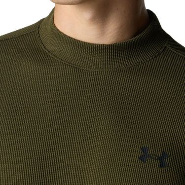 アンダーアーマー UNDER ARMOUR　メンズ UAドライブ ワッフル ロングスリーブ 長袖 モックネック シャツ 6007932 308 Expedition Green/Black　2025年モデル Expedition-Green/Black 詳細3