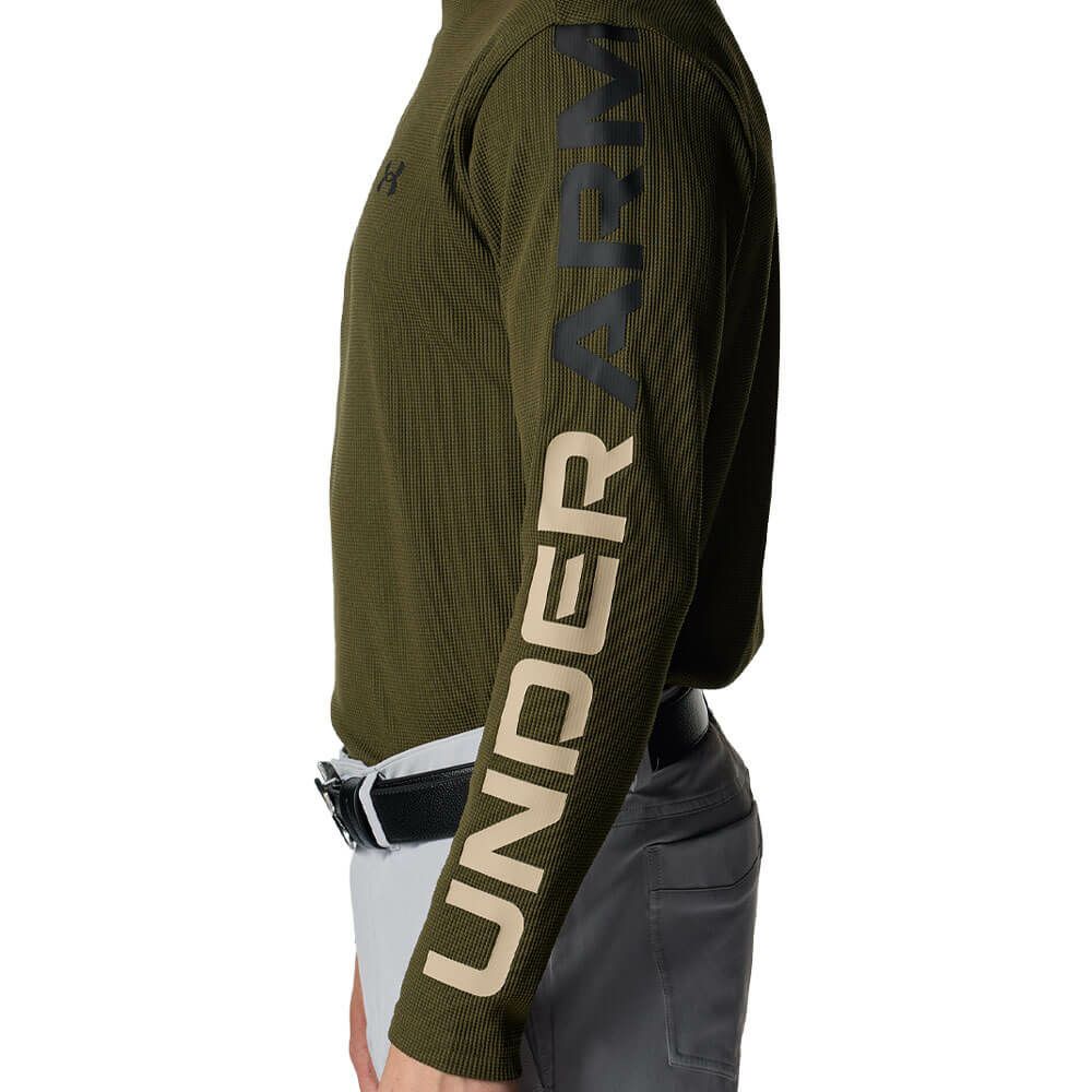 アンダーアーマー UNDER ARMOUR　メンズ UAドライブ ワッフル ロングスリーブ 長袖 モックネック シャツ 6007932 308 Expedition Green/Black　2025年モデル Expedition-Green/Black 詳細4