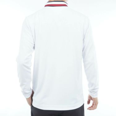 トミー ヒルフィガー ゴルフ　メンズ シグネチャーリブ 長袖 モックネック シャツ THMA562　2025年モデル ホワイト 詳細2