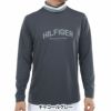 トミー ヒルフィガー ゴルフ　メンズ シグネチャーリブ 長袖 モックネック シャツ THMA562　2025年モデル チャコールグレー 詳細1
