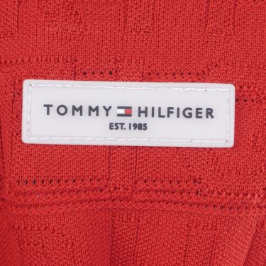 トミー ヒルフィガー ゴルフ　メンズ ロゴジャガード 長袖 クル-ネック セーター THMA564　2025年モデル レッド 詳細9