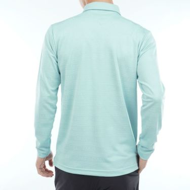 トミー ヒルフィガー ゴルフ　メンズ ロゴジャガード 長袖 台衿付 ポロシャツ THMA568　2025年モデル サックス 詳細2