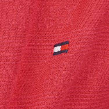 トミー ヒルフィガー ゴルフ　メンズ ロゴジャガード 長袖 台衿付 ポロシャツ THMA568　2025年モデル レッド 詳細8