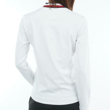 トミー ヒルフィガー ゴルフ　レディース ベア天 長袖 モックネック シャツ THLA563　2025年モデル ホワイト 詳細2