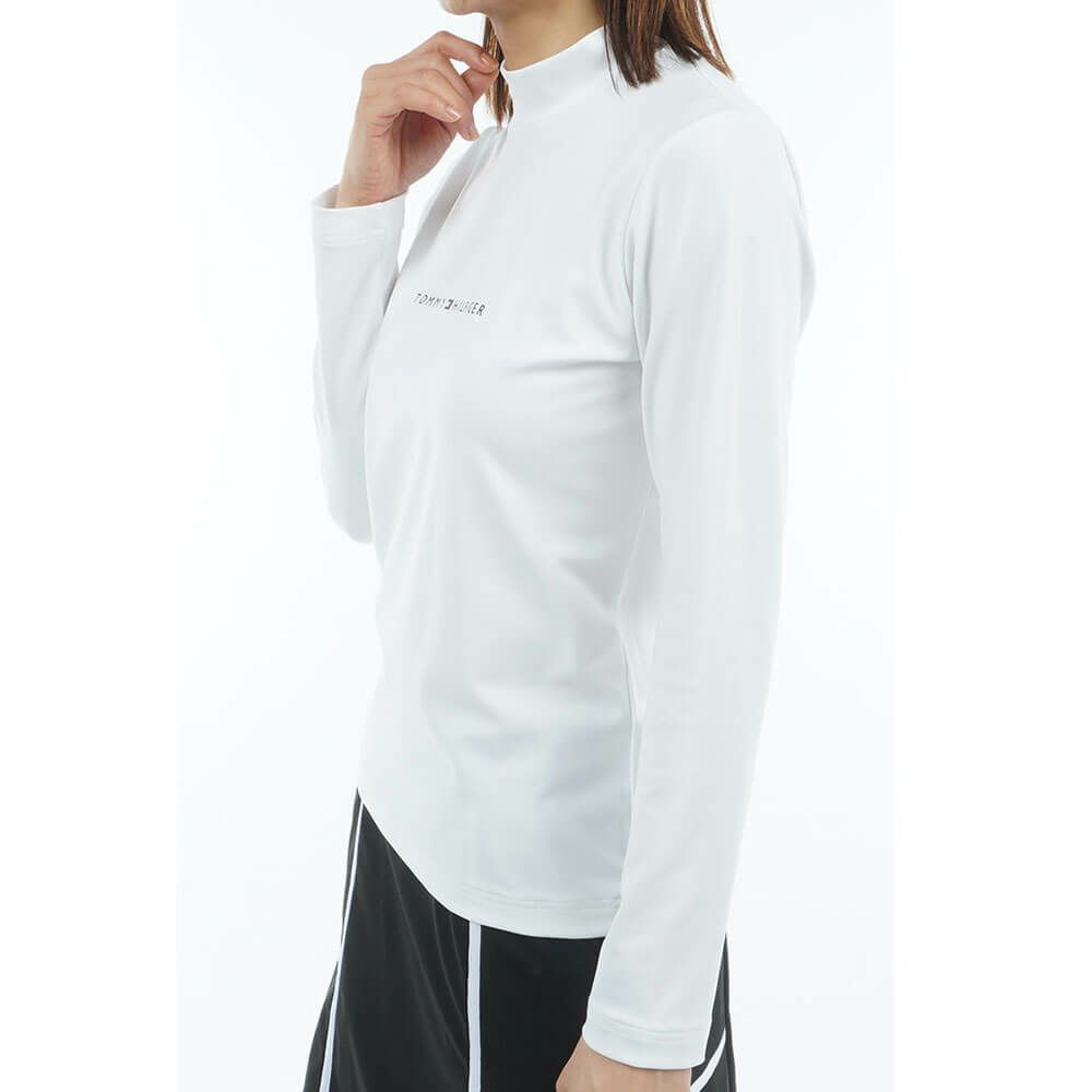 トミー ヒルフィガー ゴルフ　レディース ベア天 長袖 モックネック シャツ THLA563　2025年モデル ホワイト 詳細3