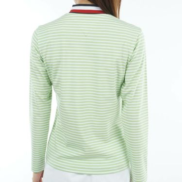 トミー ヒルフィガー ゴルフ　レディース ベア天 長袖 モックネック シャツ THLA563　2025年モデル ライトグリーン 詳細2