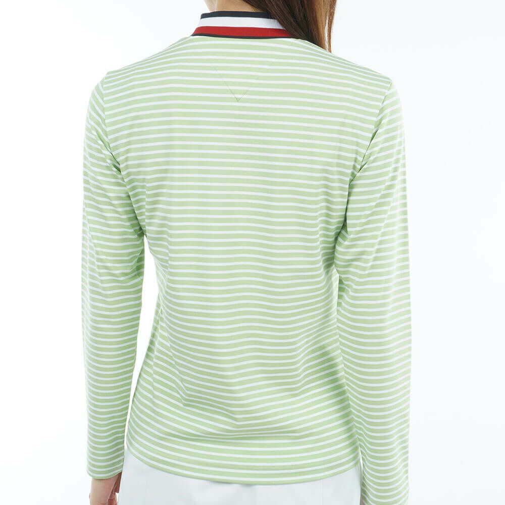 トミー ヒルフィガー ゴルフ　レディース ベア天 長袖 モックネック シャツ THLA563　2025年モデル ライトグリーン 詳細2