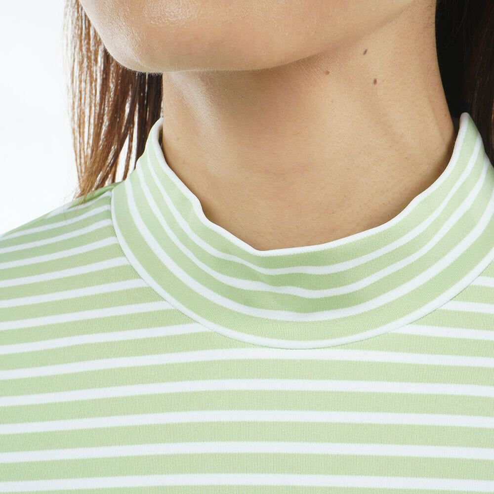 トミー ヒルフィガー ゴルフ　レディース ベア天 長袖 モックネック シャツ THLA563　2025年モデル ライトグリーン 詳細6