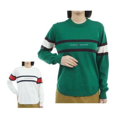トミー ヒルフィガー ゴルフ　レディース フロントロゴ 長袖 クルーネック セーター THLA566　2025年モデル 詳細1