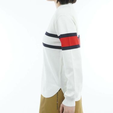 トミー ヒルフィガー ゴルフ　レディース フロントロゴ 長袖 クルーネック セーター THLA566　2025年モデル ホワイト 詳細4