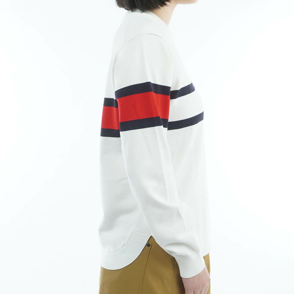 トミー ヒルフィガー ゴルフ　レディース フロントロゴ 長袖 クルーネック セーター THLA566　2025年モデル ホワイト 詳細5