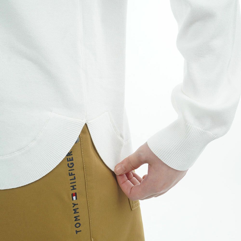 トミー ヒルフィガー ゴルフ　レディース フロントロゴ 長袖 クルーネック セーター THLA566　2025年モデル ホワイト 詳細7