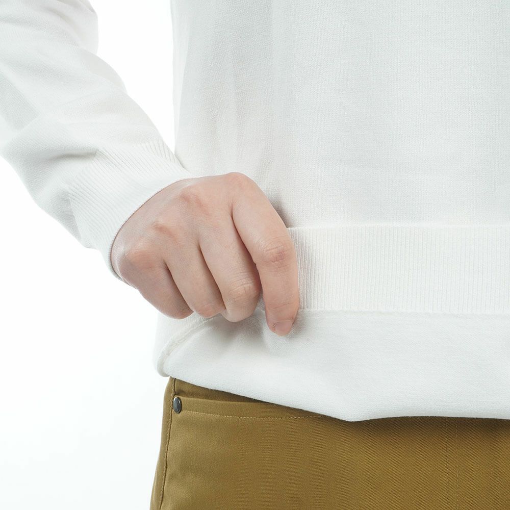 トミー ヒルフィガー ゴルフ　レディース フロントロゴ 長袖 クルーネック セーター THLA566　2025年モデル ホワイト 詳細8