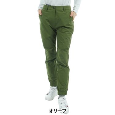 トミー ヒルフィガー ゴルフ　レディース 裾 ロゴゴム ロングパンツ THLA557　2025年モデル オリーブ 詳細1